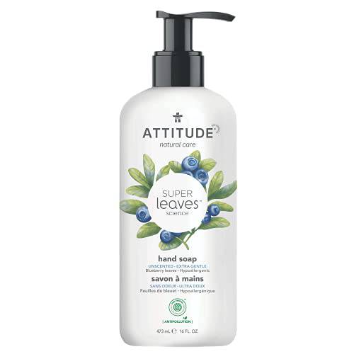 ATTITUDE Liquid Hand Soap, Plant- and Mineral-Based Formula, Vegan & Cruelty-free Personal Care Products, Hypoallergenic, Unscented, 16 Fl Oz
