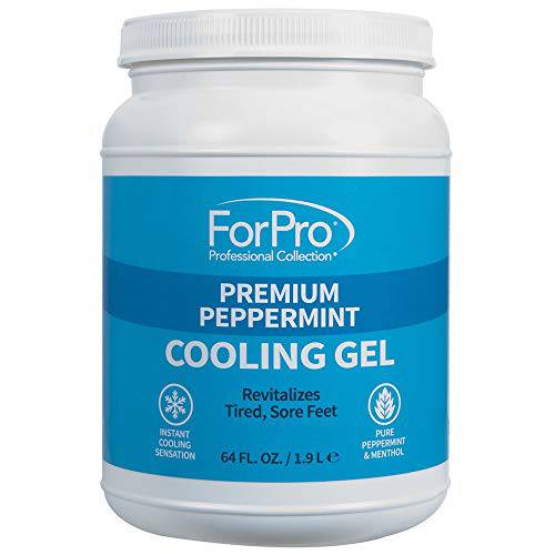 ForPro Professional Collection Premium Peppermint Cooling Gel, Instantly Cools, Revitalizes Tired & Sore Feet, Formulated With Pure Peppermint Oil & Menthol, 64 Oz. (802298)