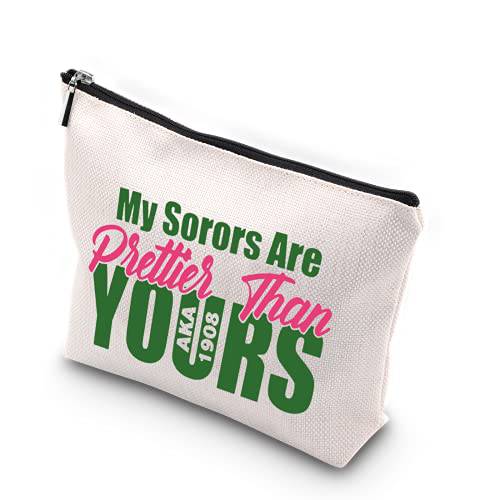 WCGXKO Sorority Sister Gift Pink and Green My Sorors Are Prettier Than Yours Greek Sorority Gift Paraphernalia Gift (Prettier Than Yours)