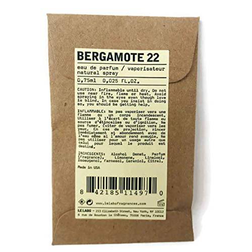 Le Labo Bergamote 22 Eau De Parfum Sample Travel Size