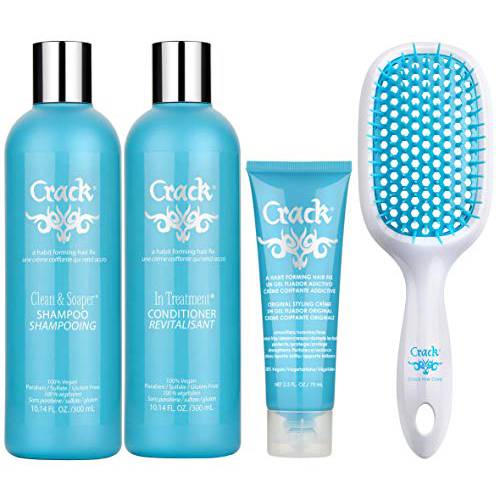 CRACK HAIR FIX: Clean & Soaper Shampoo, In-Treatment Conditioner & Styling Creme Set (10 oz, 2.5 oz)