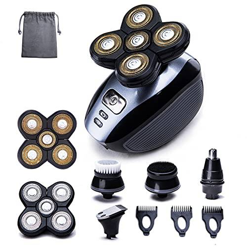 Electric Bald Head Shavers for Men SZK 5-in-1 Electric Razor Grooming Kit Beard Trimmer for Men Double Floating Head Replacement Electric Razor for Waterproof and USB Rechargeable,SZK-002