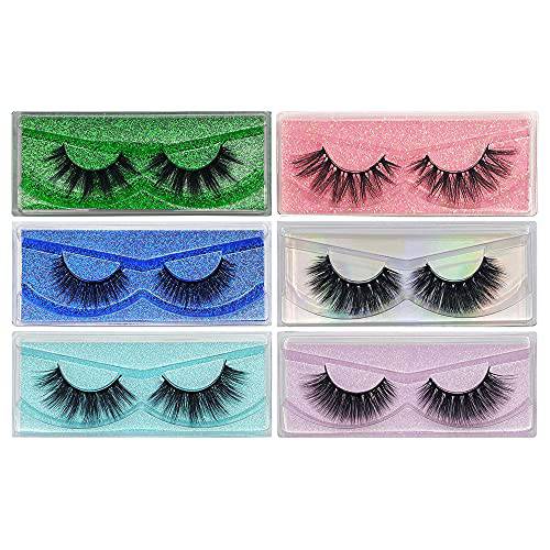 False Eyelashes Mikiwi 6 Pack Lahes, 12-20mm Wholesale 5D Fake Mink lashes, Fuffy Natural Volume eye Lashes, individual package Faux Mink EyeLashes