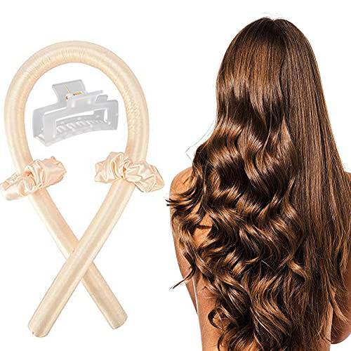 Heatless Hair Curlers for Long Hair To Sleep In Overnight No Heat Silk Curlers Headband Heatless Curling Rod Headband Soft Foam Hair Rollers Curling Ribbon and Flexible Rods for Natural Hair with Clip