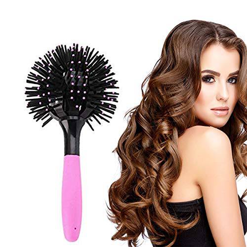 Aaiffey 3D Round Hair Brushes for Women Blow Drying Detangling Hairbrush 360 Degree Styling Hair Brush for Thick Curly Hair Circle Hair Comb for Wet and Dry Hair