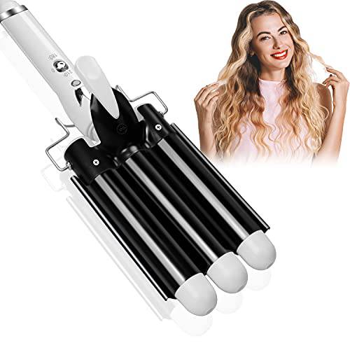 Hair Waver,3 Barrel Curling Iron Wand 25mm(1 Inch) Hair Crimper for Women,Hair Waver Iron with Temperature Adjustable, Waves Curling Iron with Dual Voltage,Black