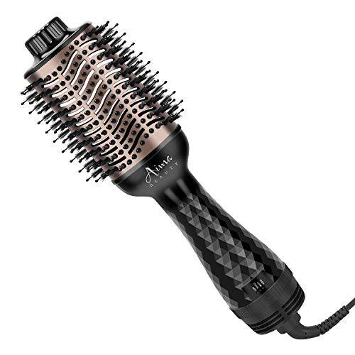One Step Hair Dryer & Volumizing Hot Air Brush, Hair Blow Dryer Brush, Ceramic Straightener Brush, Curler & Hot Comb 4 in 1 Salon Ionic Hair Brush, 2022 Updated Version Hair Styling Tools, Black