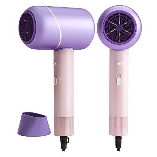 Hair Dryer, 7MAGIC Ionic Blow Dryer, 1875 Watt Powerful Fast Drying Hairdryer with Negative Ion Technology, Professional Hair Blow Dryer with Concentrator Nozzle Attachment for Women Travel Salon Home