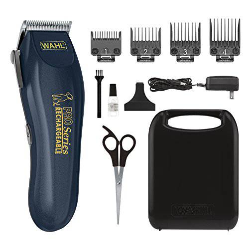 Wahl Lithium Ion Deluxe Pro Series Rechargeable Clipper Dog Grooming Kit with Heavy Duty Motor for Cordless Electric Trimming & Dog Grooming – Model 9591-2100