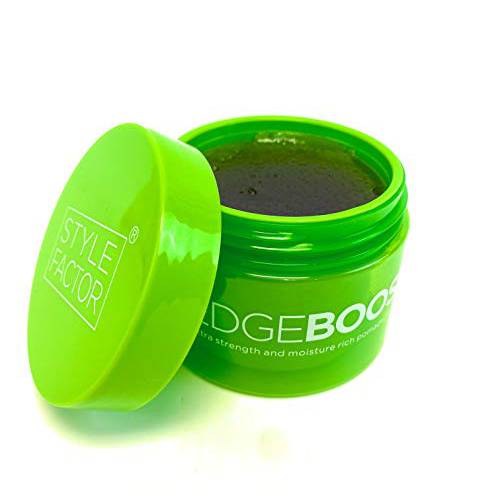 Style Factor Edge Booster Strong Hold Water-Based Pomade - Super Shine & Moisture 3.38oz (EMERALD)