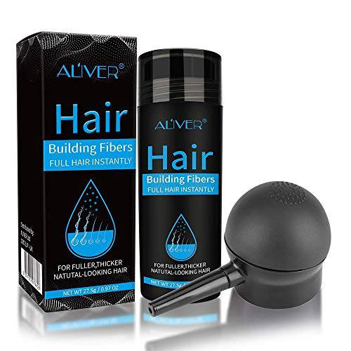 Hair Fibers for Thinning Hair with Spray,Undetectable Natural Formula,Thicker Fuller Hair in 15 Seconds,Conceals Thinning Balding Hair Areas for Men&Women,0.97Oz(Dark Brown)