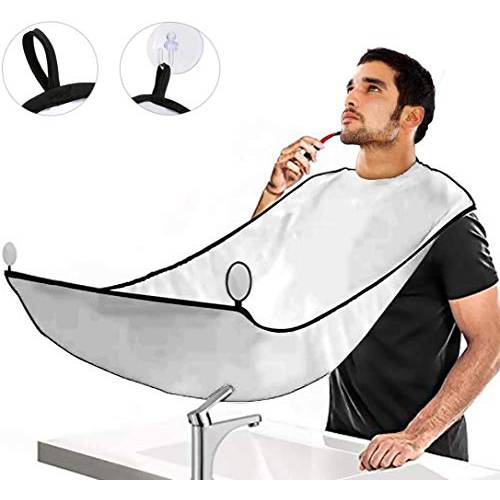 Beard Apron Cape for Men Shaving and Trimming with Suction Cups Adjustable Neck Straps Beard Apron for Dad Father Husband Boyfriend Brother Gift