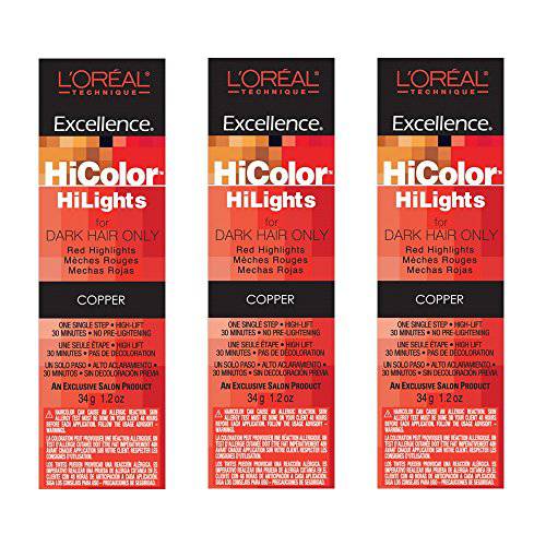 L’Oreal HiColor HiLights COPPER Permanent Hair Color Tint HC-05104 (3 Pack)