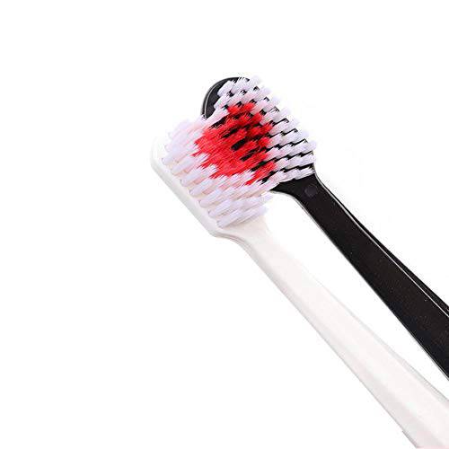 PiniceCore 2pcsToothbrushes Black and White Heart Shaped Couple toothbrushes eco Friendly Nano toothbrushes Dental Care Brush BlackWhite one size