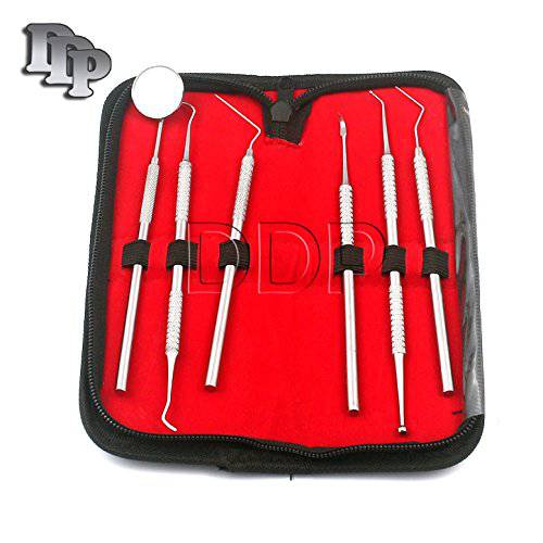 DDP Dental Dentist Pick Tool Kit 6 Piece Up to 8 Tools - Dentist, Dentistry Kit - Ideal Gift for Medic Students and Personal Use