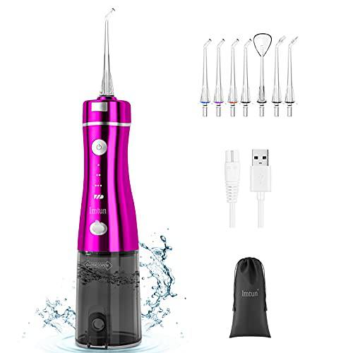 Water Flosser Cordless Dental - IMTUN 3-Mode Dental Oral irrigator, Portable and Rechargeable IPX7 Waterproof Powerful Battery Life Water Dental Cleaner Selected for Home Travel