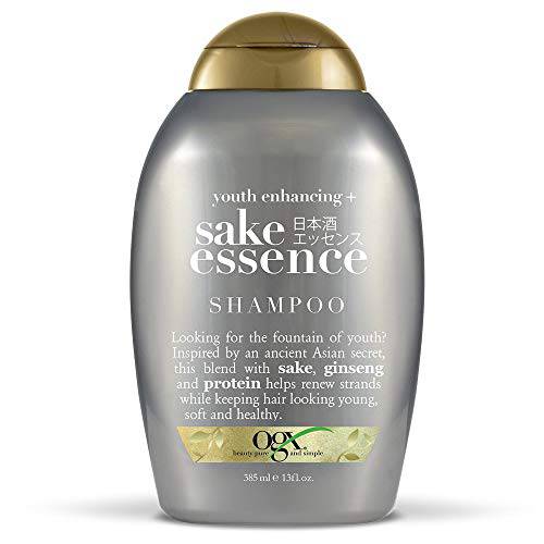 OGX Youth Enhancing + Sake Shampoo, 13 Ounce Bottle Sulfate-Free Surfactant Shampoo
