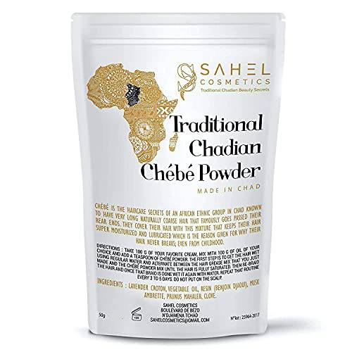 Uhuru Naturals Sahel Cosmetics Chebe Powder (50 Grams) - All-Natural Ingredients Promotes Hair Growth Helps Prevent Breakage Formulated for Kinky Hair Available in 4 Sizes