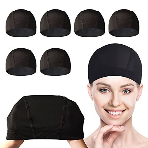 6 PACK Wig Caps for Wig Making - Stretchable Cooling Dome Ice Silk Wig Caps for Women Lace Front Wig