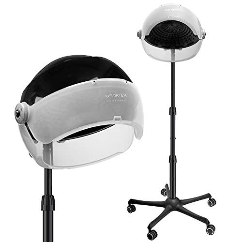 RyJaune Professional Bonnet Hooded Hair Dryer with Wheels and Adjustable Height Ion Hood Hair Dryer.(Suitable for Home and Salon) 1450W