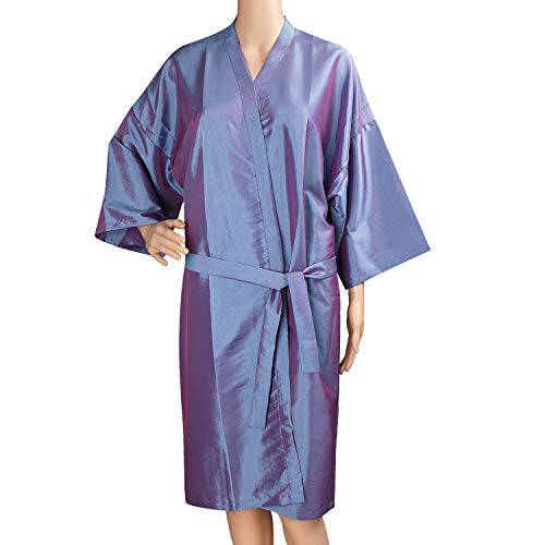 Noverlife Salon Client Robe, Kimono Style Gown for Beauty Treatments, Adjustable Client Wrap Gown for Spa Sauna Massage, Salon Customer Gown Hairdressing Smocks for Women - Purple