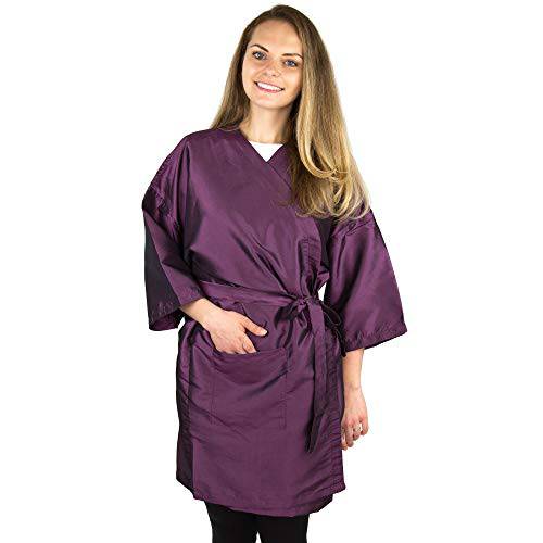 Hair Salon Smock with Pocket - Black Client Wrap Gown - Cutting Robe - Client Gown Salon - Salon Client Gown Robes - Stylist Gown - Spa Gown - Haircut Gown