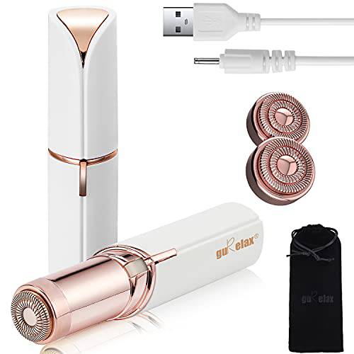 Womens Facial Hair Removal,Electric Face Razors for Women Rechargeable,The Best Hair Remover Device for Face Included 2 x Replacement Heads ,Painless Hair Trimmer,for Lip,Mustache, Chin