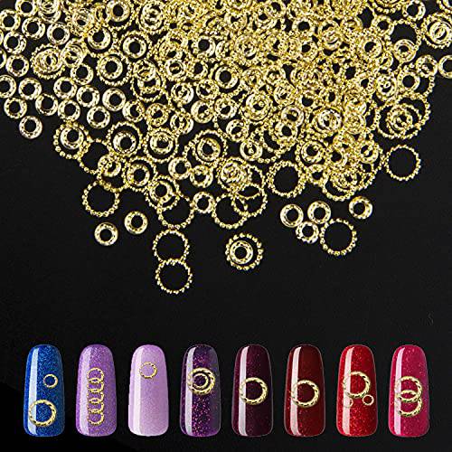 Gold Nail Art Studs, 1000 PCs Round Metal Sequins Nail Charms for Women Girls DIY Nail Art Decorations