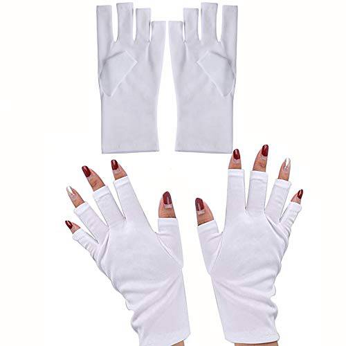2 Pair UV Shield Gloves for UV Light Lamp Nail Dryer Anti UV Glove for Gel Manicures for LED/UV,Women Sunscreen Gloves for UV Protection