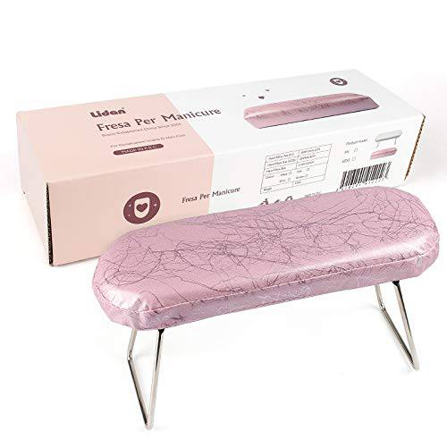 Nail Arm Rest Cushion - Professional Nail Arm Rest Hand Pillow, PU Leather Manicure Nail Art Table Desk Station for Nail Salon Technician and Home Use (light pink)