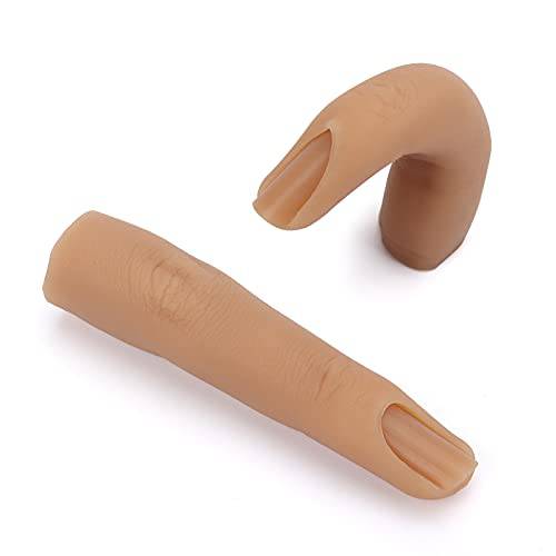 Silicone Practice Fingers for Acrylic Nails, Soft Nail Training Model Practice Finger, Flexible Nail Mannequin Finger for DIY Nails Practice（No. 3）