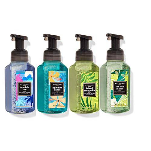 Bath and Body Works Gentle Foaming Hand Soap Set-Honolulu Sun, Fiji White Sands, Island Margarita, Sea Salt & Lime(Set of 4), 8.75 Fl Oz (Pack of 4)