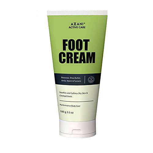 Azani Foot Care Cream (3.5 Oz) | 4% Beeswax, 4% Shea Butter, Turmeric | for Rough, Dry and Cracked Heel, Knee & Elbow | Exfoliator, Moisturizer| Women & Men