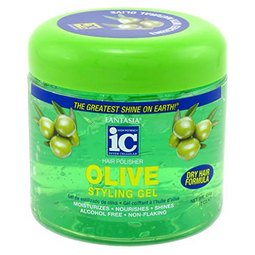 Fantasia - Hair Polisher Olive - Styling Gel 16.00 oz (3 Pack)