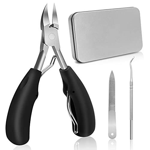 Podiatrist Toenail Clippers Professional Nail Clippers for Thick & Ingrown Nail, Pedicure Kit Toe Nail Cutters Sets, Stainless Steel Sharp Blade Grooming Tools for Manicure, Men, Women, Seniors