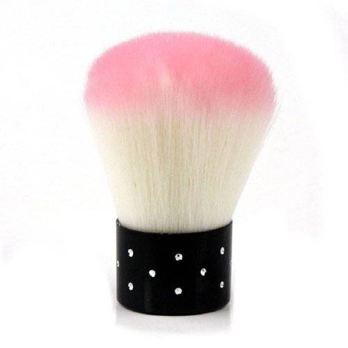 Mini Rhinestones Cosmetic Nail Art Dust Remover Face Brush (Pink & White)