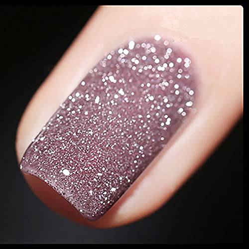 VERONNI Pink Glitter Gel Nail Polish Reflective Shimmer Nail Polish Diamond Nail Gel Soak Off LED Lamp Gel Beginners Manicure Salon DIY For Nail Art（03）