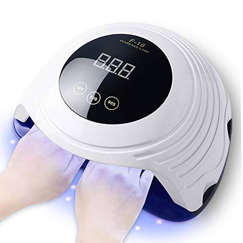 Bevili Color Dryer, Fast 168w LED UV Gel Nail Lamp, Professional Polish Nail Light, Double Light Source, for Home and Salon