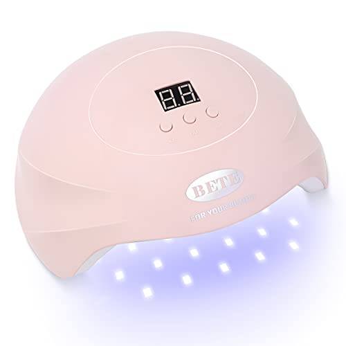 BETE Led Nail Lamp, 80W UV Led Nail Lamp, Led Nail Dryer for Nail Polish Curing Lamp, UV Light for Nails with Infrared Sensor/LCD Display, Professional UV Nail Lamp with 36PCS Led Beads（Pink）