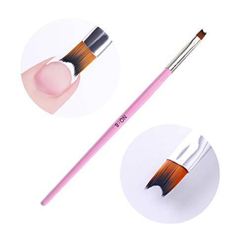 Professional 8 UV Gel Nail Painting Drawing French Tips Half Moon Shape Smile Line Manicure Pen Brushes Nail Art Tools Pink Pack of 1