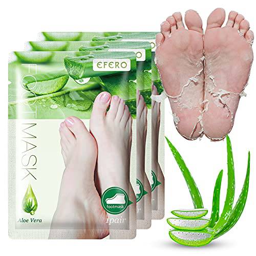 Nado Care Foot Peel Mask, Exfoliating Foot Peel Masks, Exfoliator for Dry Dead Skin, Callus, Repair Rough Heels for Men Women… Natural Aloe Extract - 3 Pack