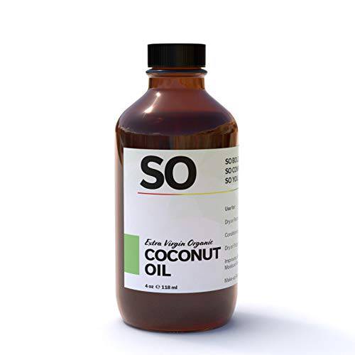 SO Extra Virgin Organic Coconut Oil | Excellent Anti-Frizz Scalp Conditioner | Tames Dry Skin and Frizzy Hair Coconut Oil | Hair Conditioner 4 oz / 118mL