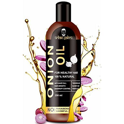 Urbangabru Onion Oil for Hair growth Organic | Onion Juice, Hair Oil for Dry Damaged Hair and Growth (8 Fl Oz)