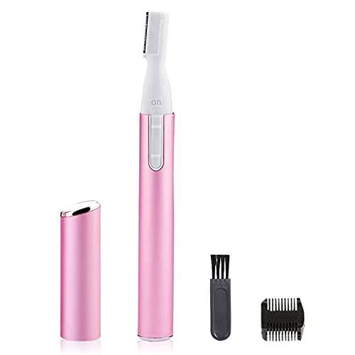 Electric Eyebrow Trimmer for Women, Facial Hair Painless Razor Removal for Men, Mini Epilator for Bikini, Remover for Face, Chin, Peach Puzz, Lips, Body, Arms, Legs, Powered by Battery (not Included)