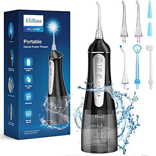 Water Dental Flosser Cordless with Pro DIY Modes,12 Pressure Levels ,320ml IPX7 Oral Irrigator Rechargeable and Portable Flosser for Teeth Cleaning Braces Gums Bridges Care Home & Travel