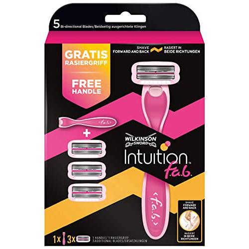 Wilkinson Sword Intuition F.a.b. Value Pack with 3 Free Blades and Shaver – Pack of 3)