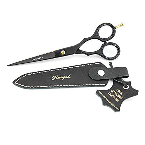 hairdresser scissor Shears 6.5 Inch in Black color Professional Barber Sharp Hair Scissors Hairdressing Shears for Cutting Styling Hair with leather pouch