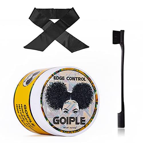 Edge Control Wax for Women Strong Hold Non-greasy Edge Smoother (4oz+Brush+Scarf)