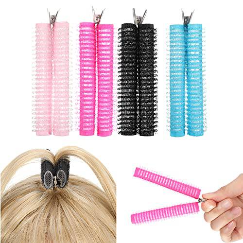 Double Layer Hair Rollers Bang Rollers Self Grip Hair Curler Rollers Curler Bang Hair Sticky Cling Hairdressing Curler Plastic DIY Hair Styling Accessories Tool (Pink, Rose Red, Black, Blue)