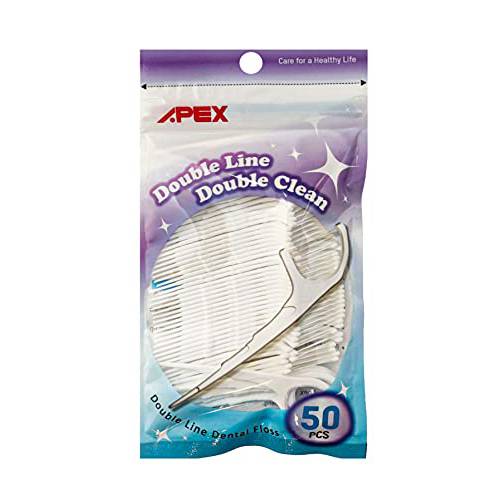 Double Line Dental Floss - 50 Pieces per Packet